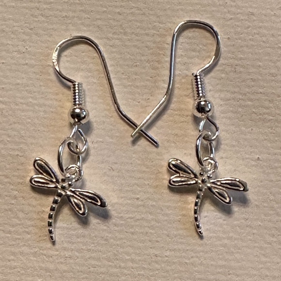 Hand Crafted Jewelry - HAND CRAFTED Dragonfly Sterling Silver Earrings 1 1/4” length